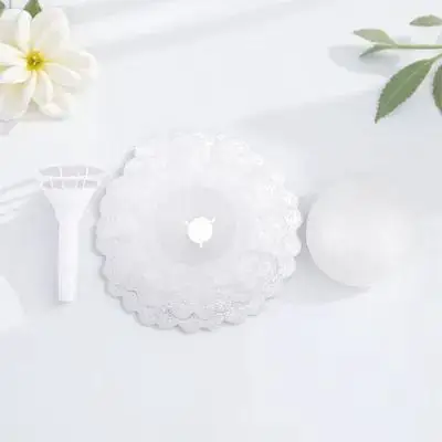 

1 Set Bridal Bouquet Holder Wedding Floral Foam Hemisphere Base Lace Collar Diy Accessory For Artificial Flower Arrangement