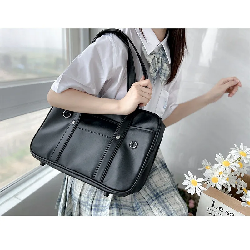 

Japanese Preppy Style Shoulder Bag Women PU Leather JK Uniform Bag Girls Handbags Pure Color Crossbody Bags Itabag Tote Bolso ﻿