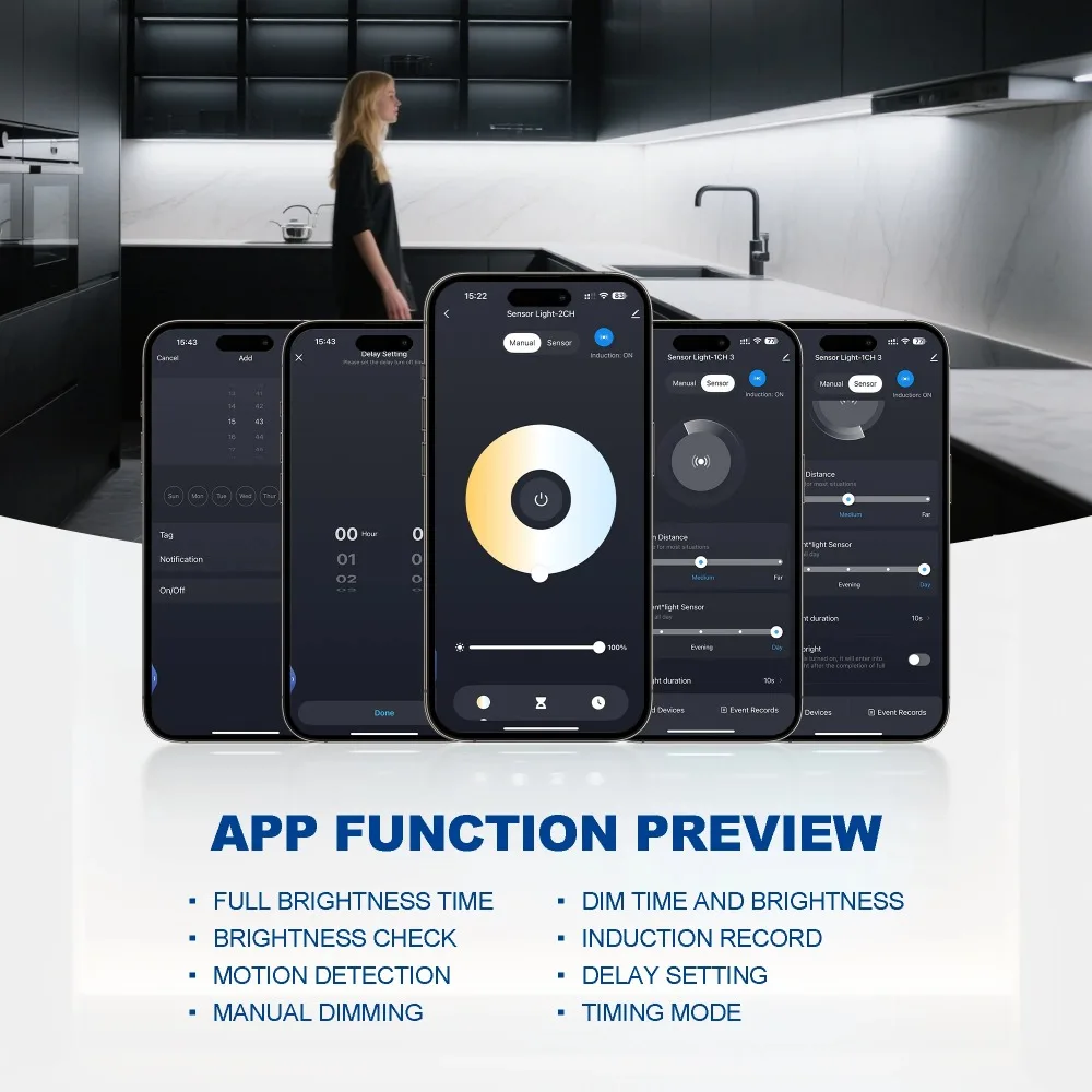 Tira de luces LED de neón Tuya WiFi CCT DC24V Sensor de movimiento regulable cinta de letrero de neón de silicona Flexible impermeable fr decoración del hogar al aire libre