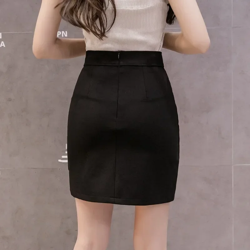 النساء الصيف التنانير السوداء 2025 موضة عالية الخصر قصيرة مايكرو تنورة صغيرة الملابس الكورية مكتب Bodycon مثير تنّورة مجسّمة Xxl