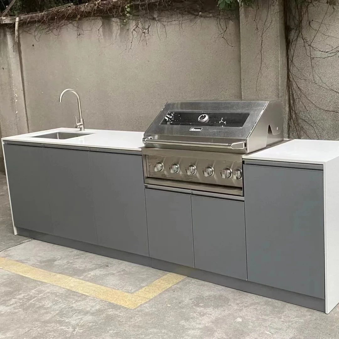 Gabinete de barbacoa de aluminio Gabinete de cocina al aire libre de uso duradero