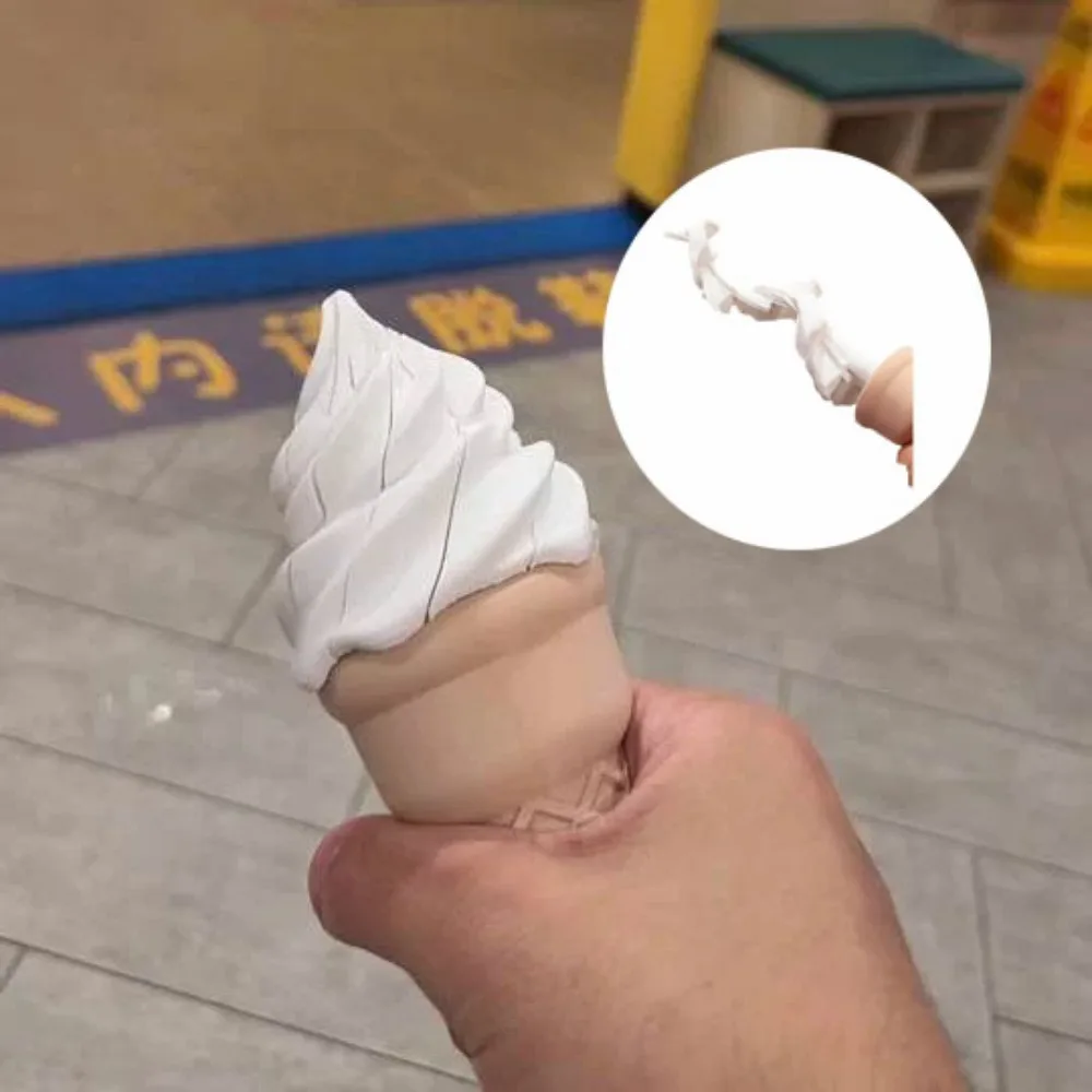 Creative Ice Cream Retractable Toy Realistic Simulation 3D Printed Ice Cream Cone Toy Waffle Cone Stretch-Out Fidget Toy