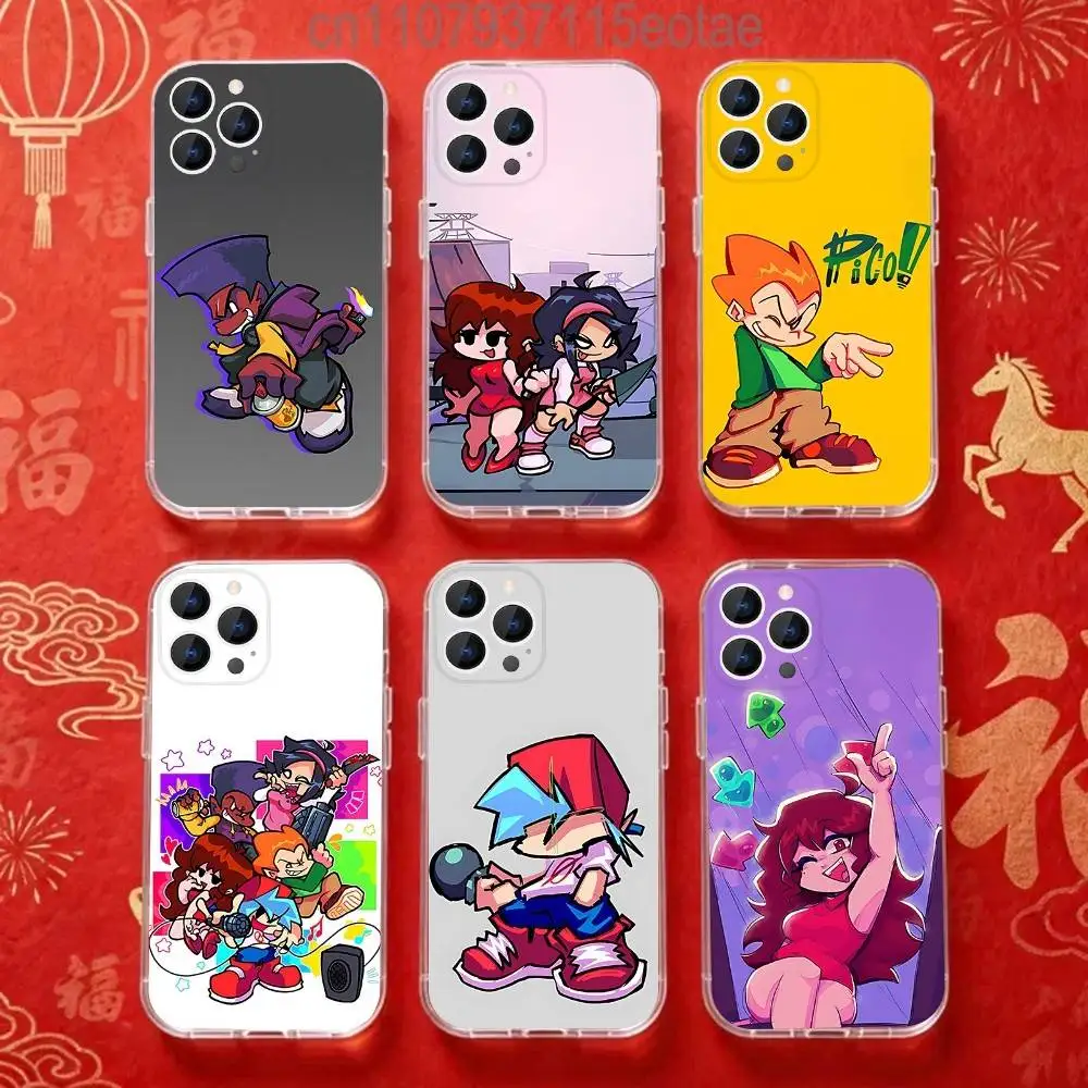 

Game F-Friday Night F-Funkin Phone Case For iPhone 17,16,15,14,13,12,11 Pro,Max,Plus,X,XS,XR,SE4,E Mini Transparent Soft Cover