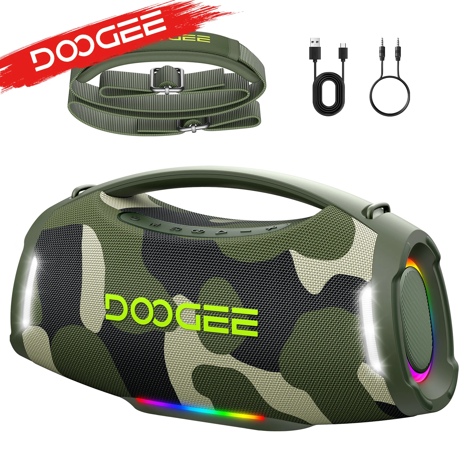 DOOGEE Wild Boom Pro: altoparlante Bluetooth portatile, potenza massima di 250 W, suono potente, sistema stereo 2.1, resistente all’acqua, ideale per