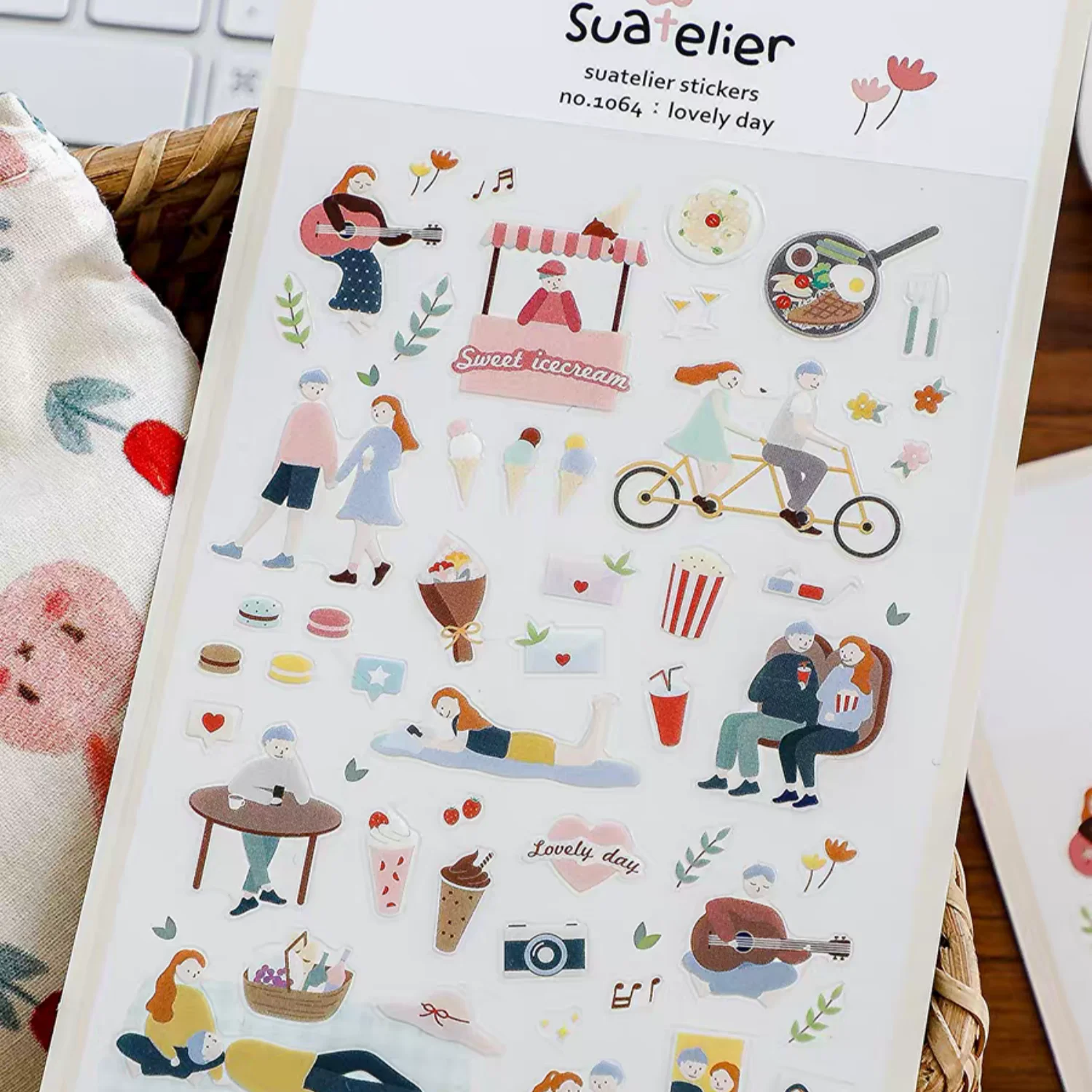Korean Import Suatelier Lovely Happy Day Stickers Scrapbooking Diy Journal Stationery Sticker Deco School Supplies Gift