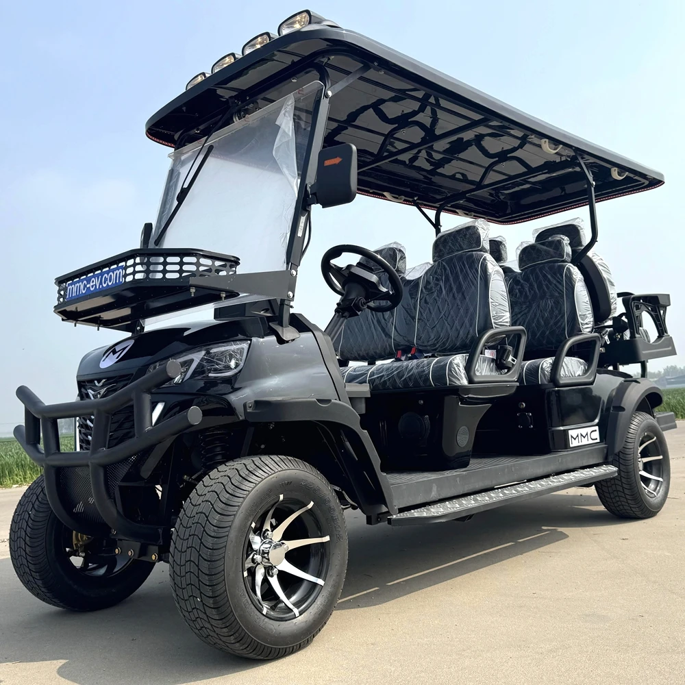 MMC stock 6 seater folding windshield 72V lithium battery electric golf cart rough terrain 6 seats off road golf cart