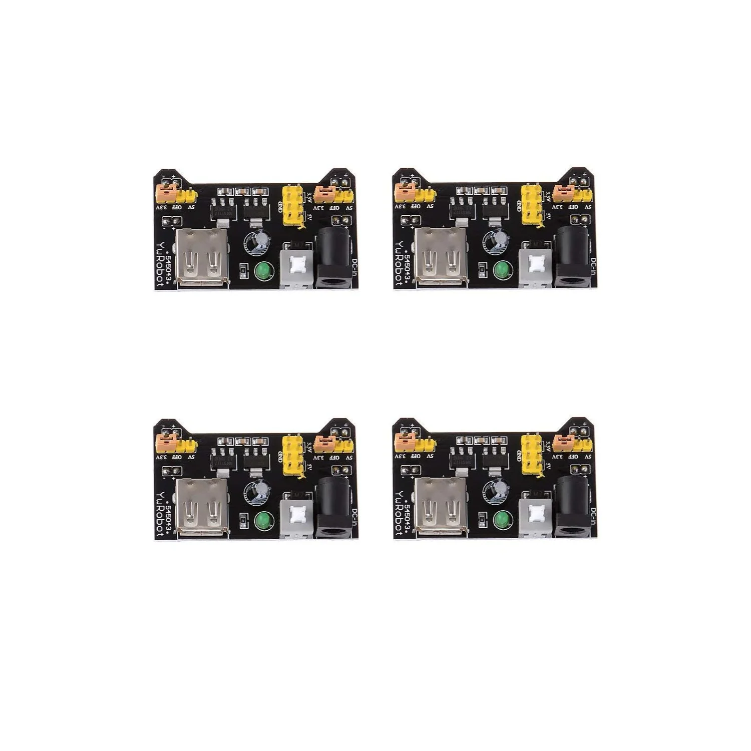 Breadboard Power Supply Module, 5V/1.5A & 3.3V/1A USB Output, Compatible with Arduino, Raspberry Pi, Pico W, ESP32