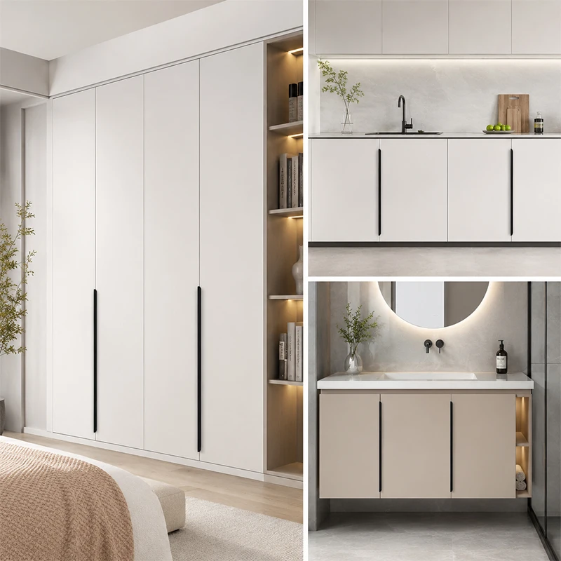 1pcs Modern Minimalist Invisible Wardrobe Handle Long Hidden Door Pull for Closet Drawer Cabinet Premium Edge Grip
