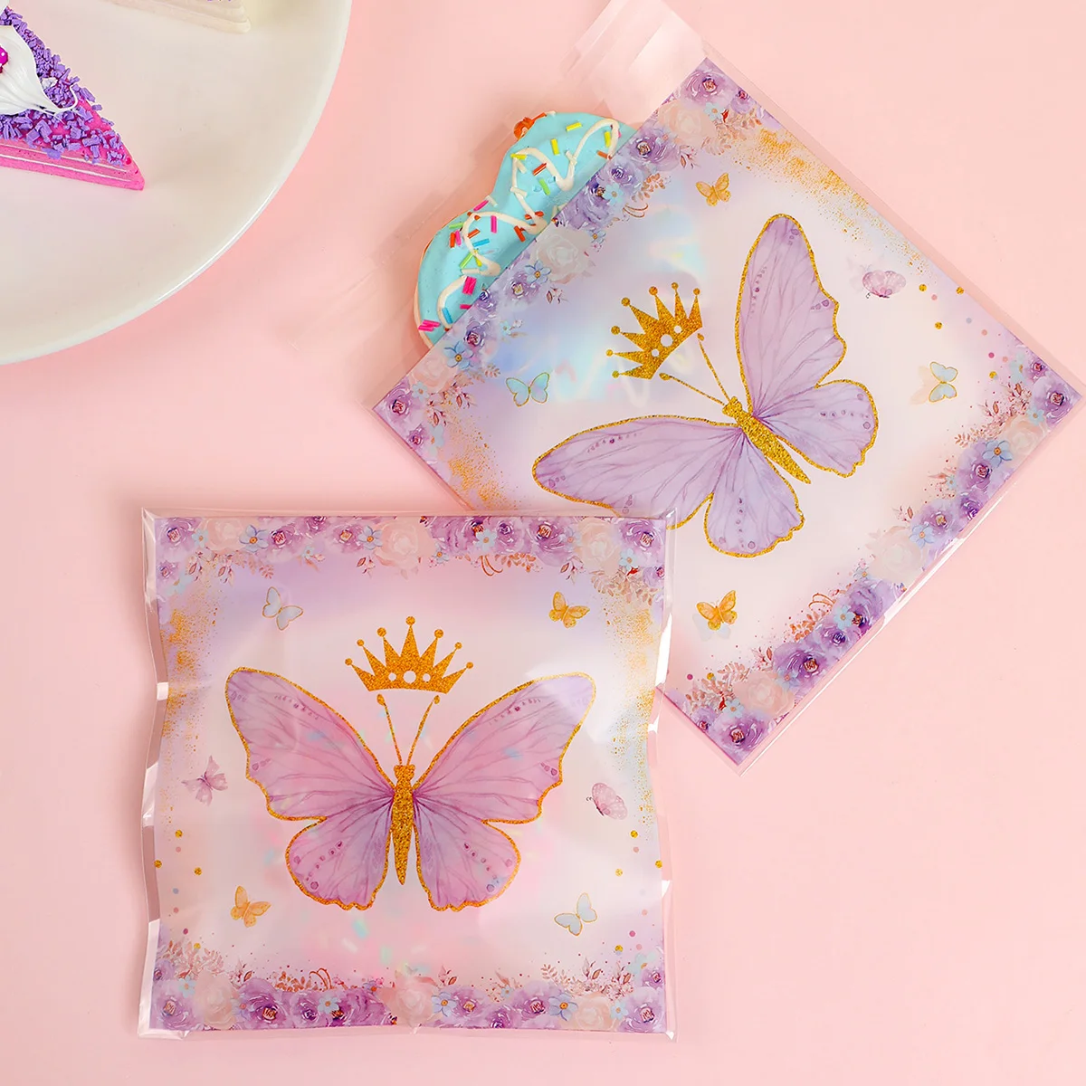 Butterfly Self Sealing Bags Girls Birthday Party Candy Cookie Bags Butterfly Birthday Gift Bags Butterfly Birthday Party Decor