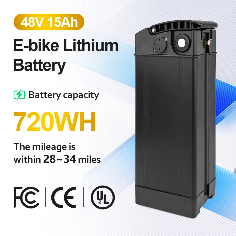 The popular high-capacity 48v15ah lithium battery is perfectly compatible with 14 inch electric bicycles