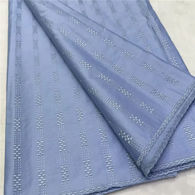 

5 ярдов, нигерийская 100% хлопок, польская атласная ткань для вышивки, высококачественная швейцарская вуаль, кружевной материал для мужчин, Дубайский стиль 14L362001