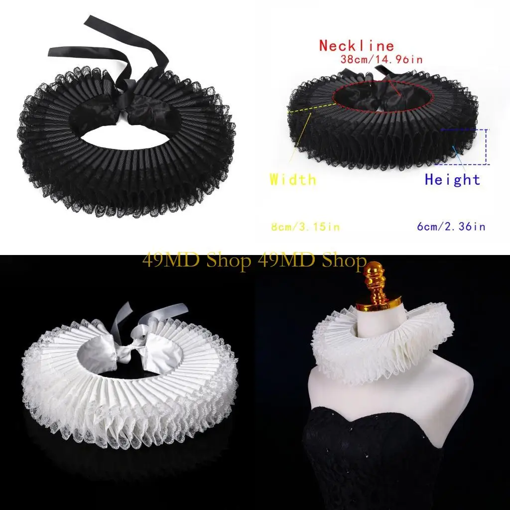 49md-vintage-styles-neck-ruff-unique-fashion-necklace-ruffled-pattern-neck-collar-for-casual-gatherings