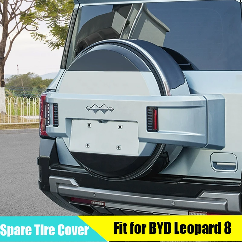 

Car Spare Tire Cover Fit for BYD Leopard 8 2024 2025 Stainless Steel Tire Shell Cover Car Off-road Modification Accessories