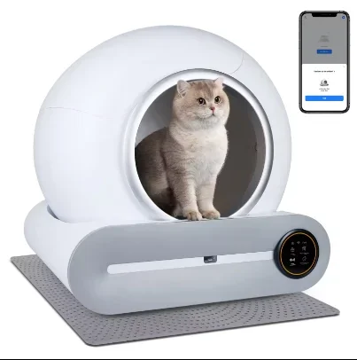 

New Smart Quick Self Cleaning Big Cat Toilet Automatic Pet Cleaning Product App Remote Control Auto Cat Box