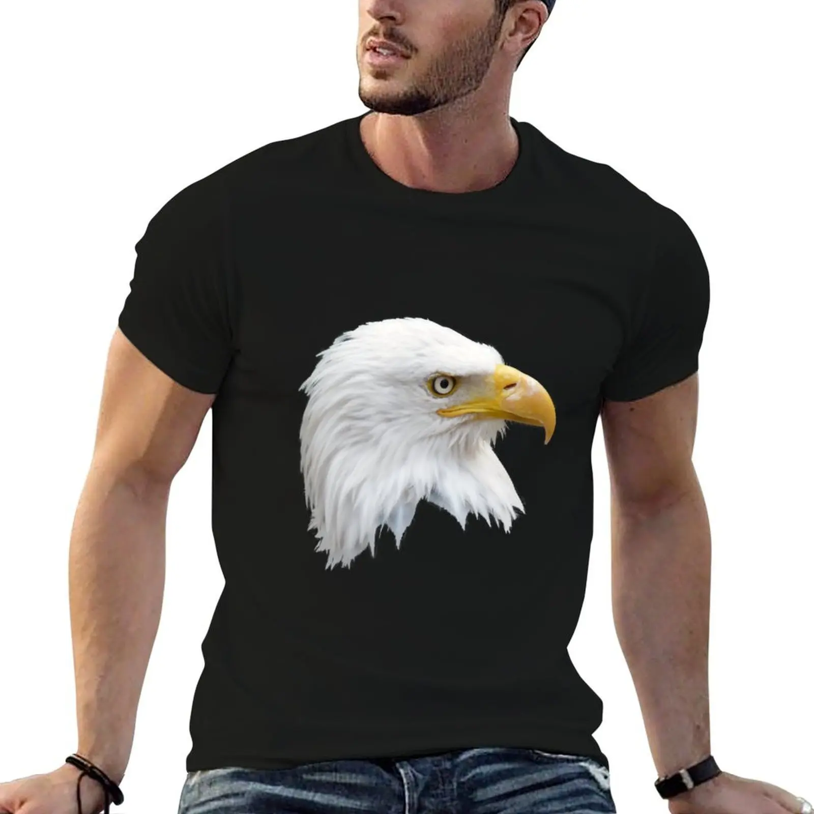 

eagle head t shirt graphic man T-Shirt art cotton man shirt - Bald t eagle