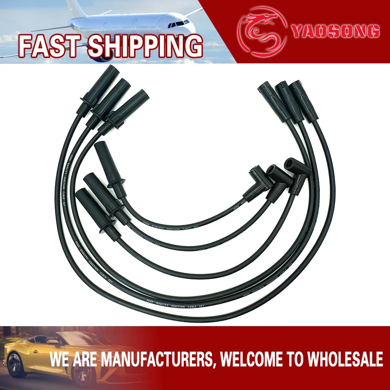 6PC/kit ignition Cable (Ignition Wire, Cylinder Dividing Wire) 68017712AC Suitable For: 3.8L Jeep Wrangler, 2007-2011