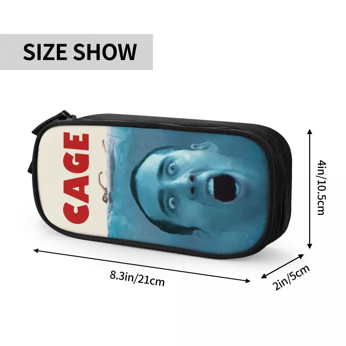 Imagem -04 - Engraçado Nicolas Cage Pencil Case para Meninas e Meninos Caixa de Caneta de Grande Capacidade Material Escolar Coreano Personalizado