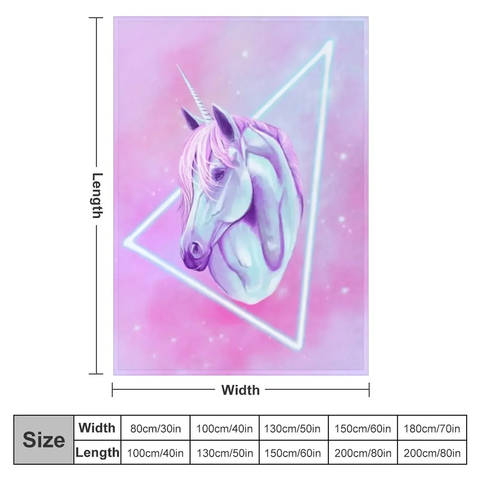 Stay Magical 80's Unicorn Throw Blanket Personalized Gift Warm Softest Flannel Blankets
