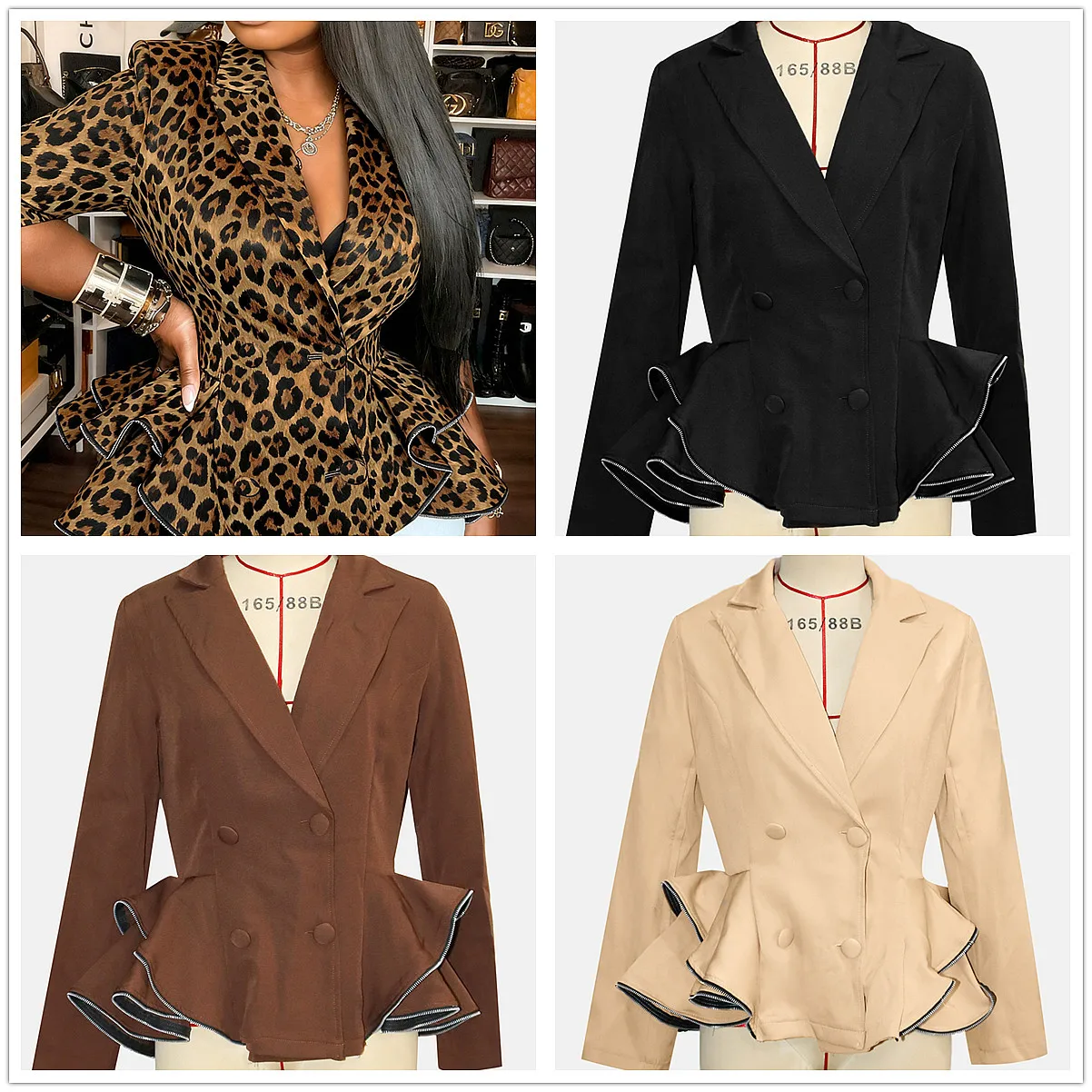 FAGADOER Fashion Camouflage Bodycon Coat Women Long Sleeve Deep V-neck Irregular Patchwork Jackets Female Streetwear Clothing