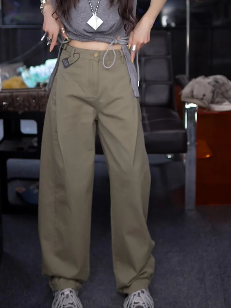 

High Waist Wide Leg Casual Denim Pants Women's Spring Summer Fashion Design Pleated Knife Jeans Stylish Workwear Trousers