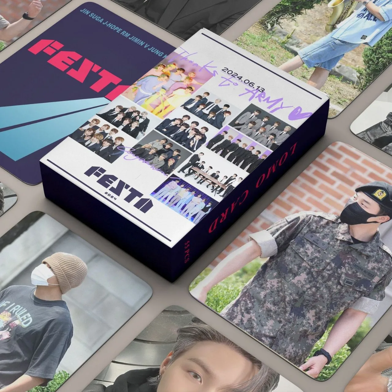 55Pcs 13TH FESTA Lomo Cards Photocards Stickers HD Fans Collection Cards Decorative Stickers Present for Book Lovers