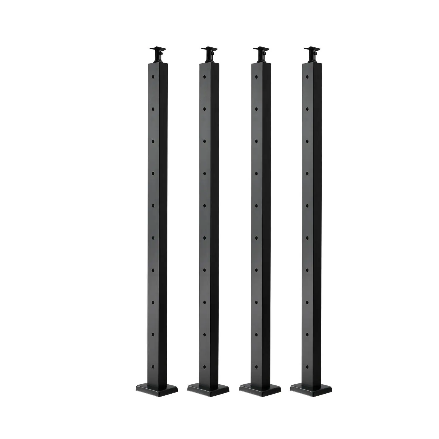 4-Pack Stainless Steel Cable Railing Post 36x2x2 Horizontal-Hole Deck Railing Post with Pre-Drilled Holes for Stairs