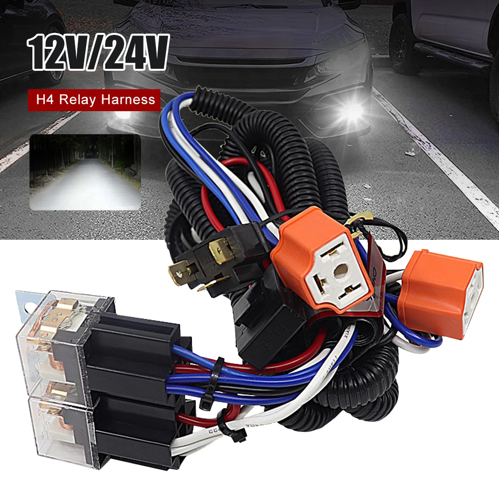 

Car H4 LED Headlight Relay Harness Kit Car Led Headlamp Wiring Harness Car Headlight Bulb Socket Plug Auto Accessories