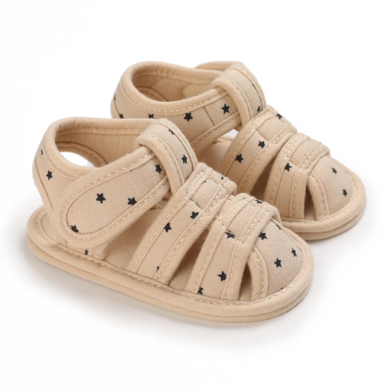Baby Boys Girls Summer Star Sandals 0-1 Year First Walker Soft Fabric Soles Comfortable Classic Newborn