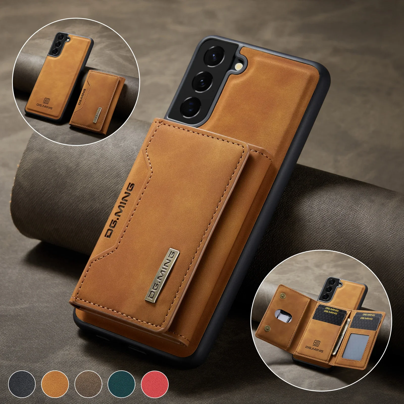 

Magnetic Detachable Leather Wallet Case for Samsung Galaxy S23 Ultra S22 S21 Plus S20 FE Note20 A54 53 52S 34 13 A24 Card Holder