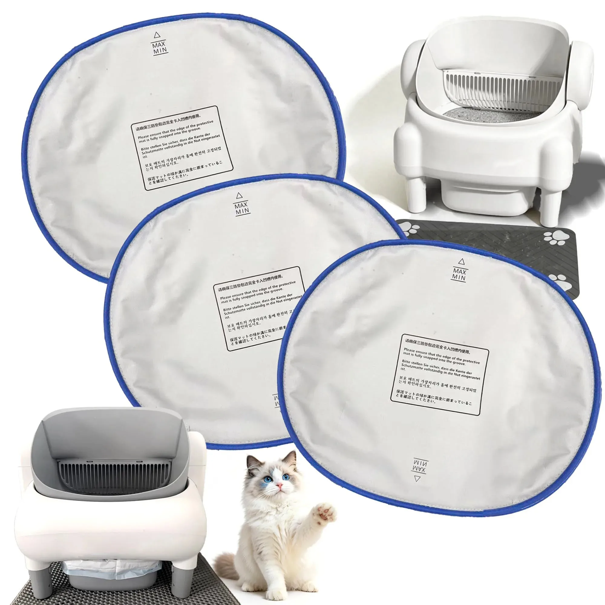 Smart Waterproof Cat Litter Box Liner Replacement Mat for Self-Cleaning Litter Box Universal Fit for Most Automatic Cat Litter B