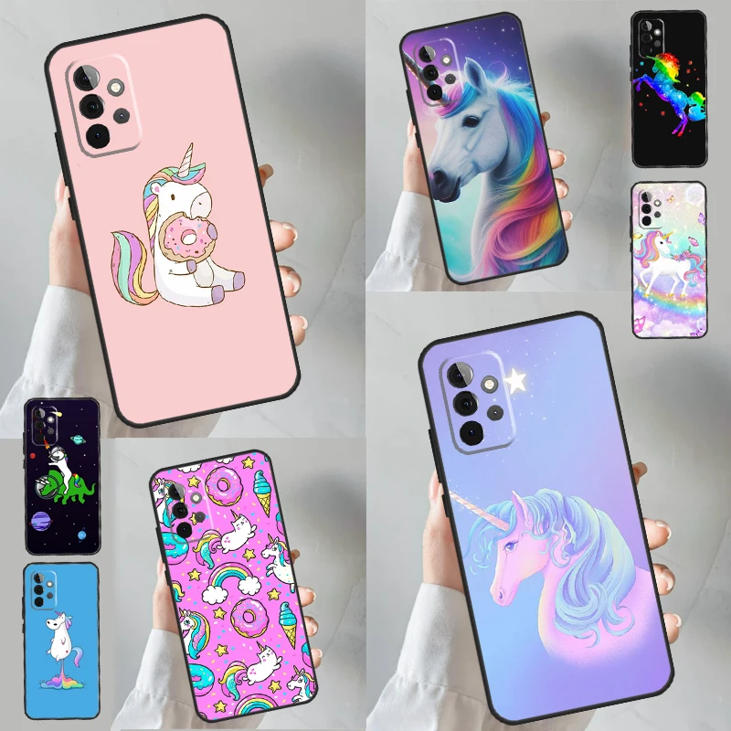Pink Unicorn Rainbow Funda For Samsung Galaxy A34 A54 A14 A24 A13 A23 A33 A53 A51 A71 A52S A12 A22 A32 A52 Case