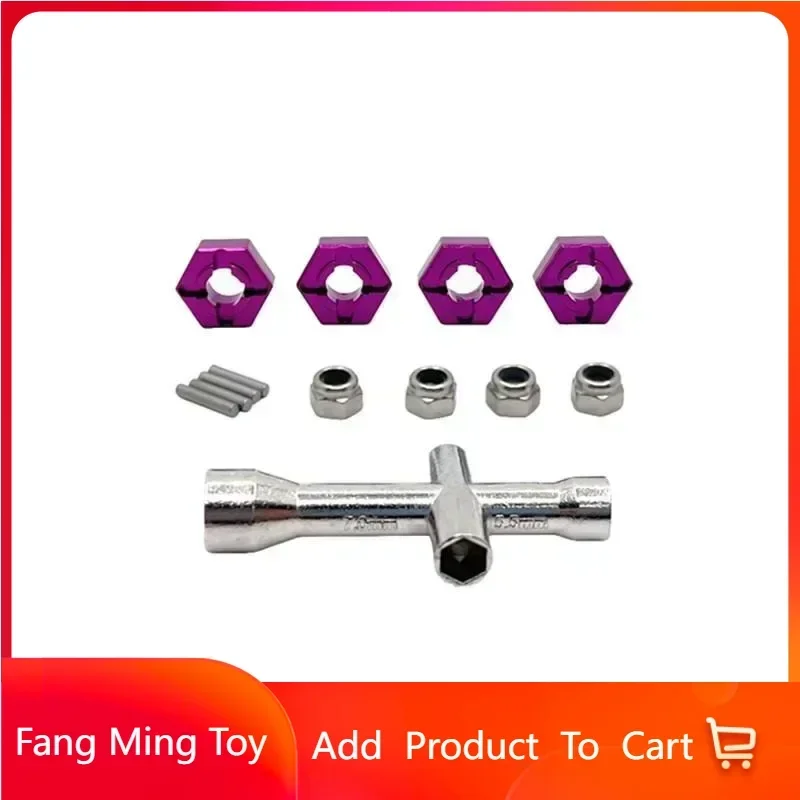 อะไหล่โลหะที่เหมาะสำหรับรถ RC ของ MJX 1/14 1/16 และ SCY 1/16 อัพเกรดน็อต, ปลอก, อะแดปเตอร์ขนาด 12 มม.