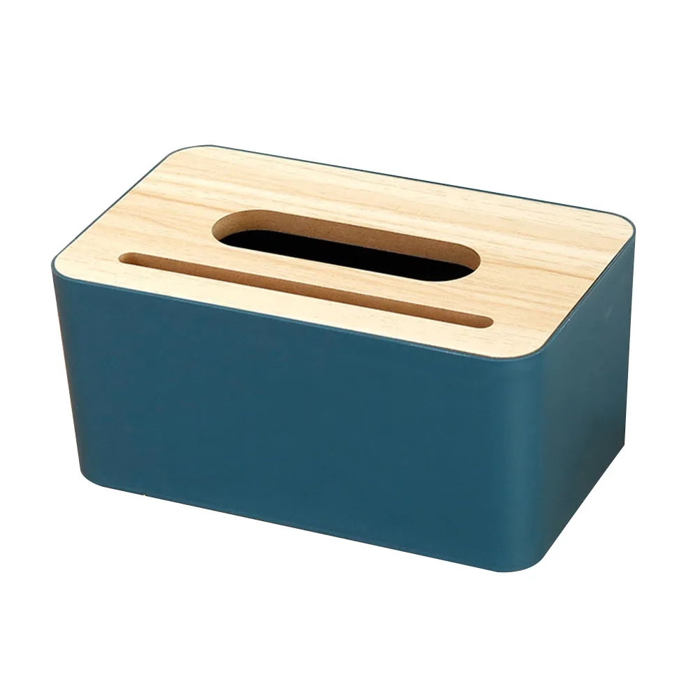 

Wooden Grain Tissue Box PET Material Storage Container for Home Office Car Hotel Restaurant Easy Clean Decorative Napkin Holder