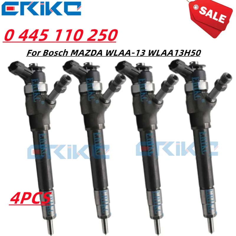 

4PCS 0445110250 Common Rail Injector 0 445 110 250 ERIKC For Bosch MAZDA WLAA-13 WLAA13H50 0 445 110 250