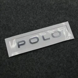 Apply to Polo Boot label Polo Alphabet Rear tail marker ABS plastic Auto Logos Slivery