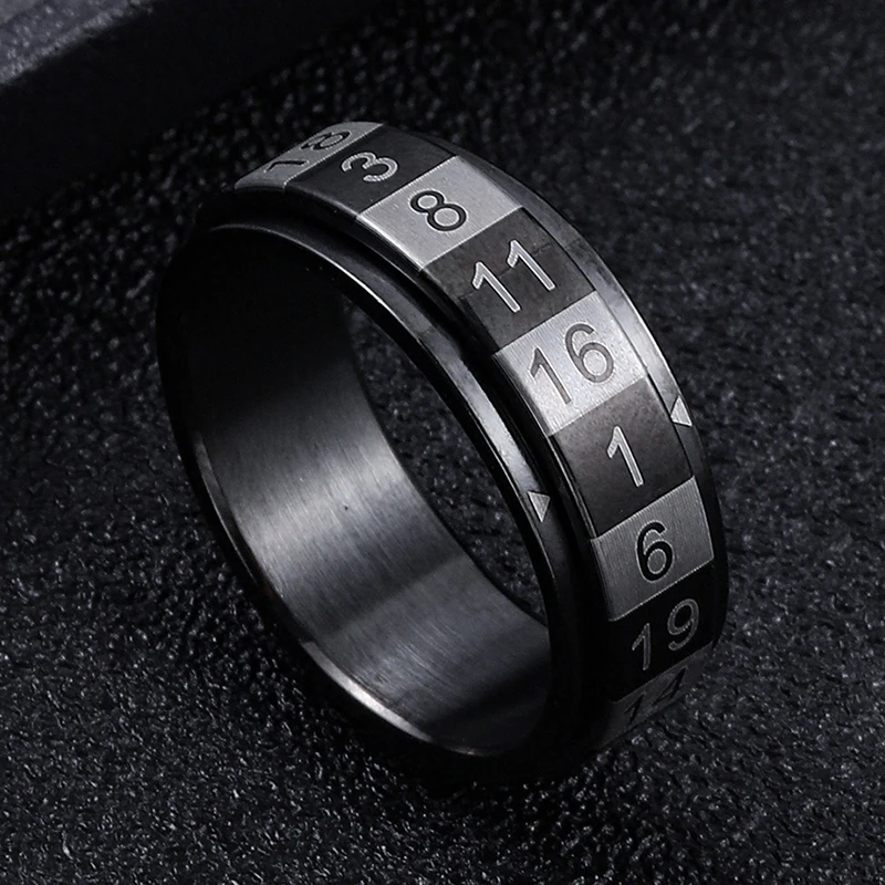 Rotate Rotating Anxiety Fidget Rings Lucky Rotating Figure 316L Stainless Steel Ring For Men Women Fashion Charm Jewelry Gifts