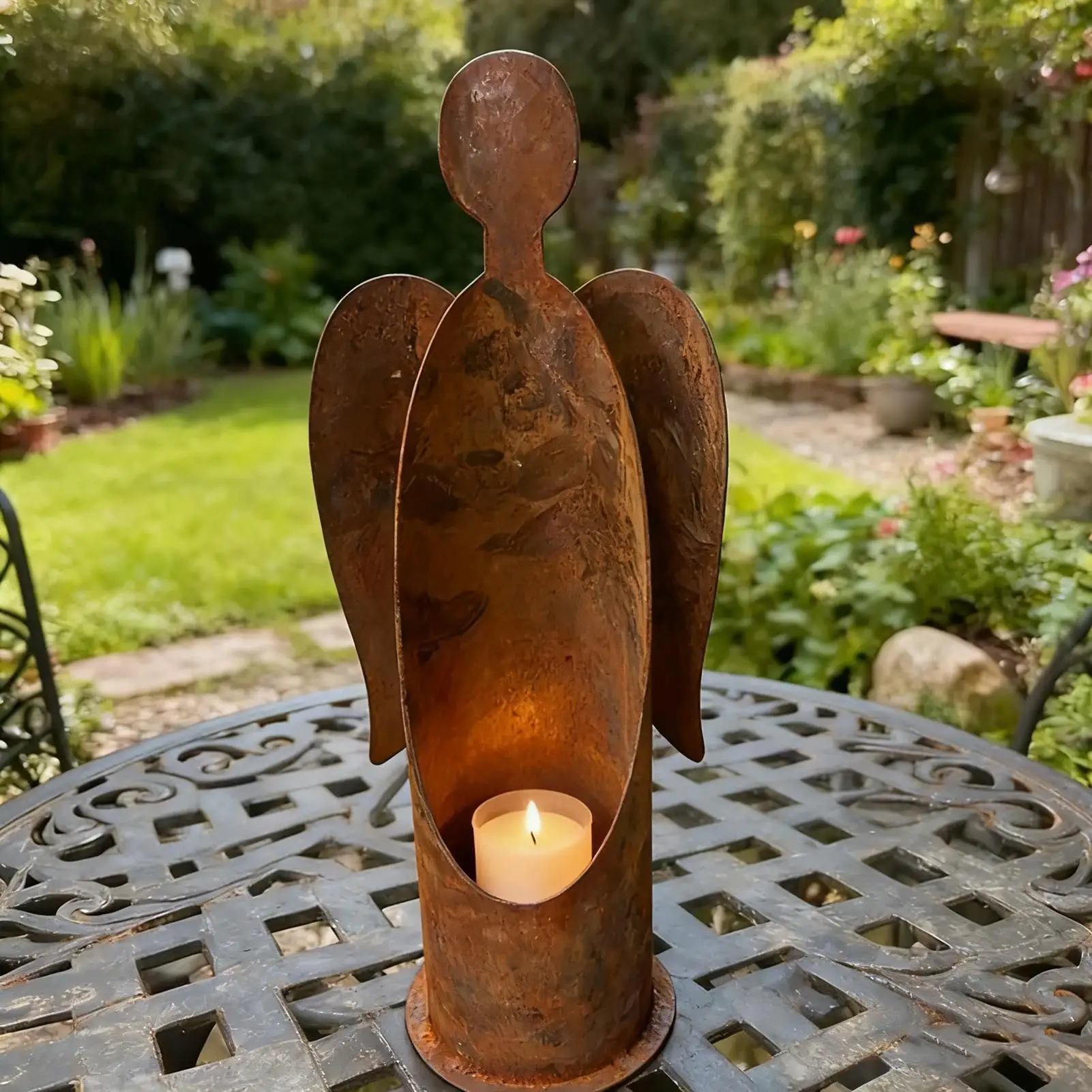 Engel Kerzenhalter Metall Weihnachten Tischdekoration Kerzenständer Gebet Engel Figur Tee Kerzenständer Urlaub Festival Geschenk