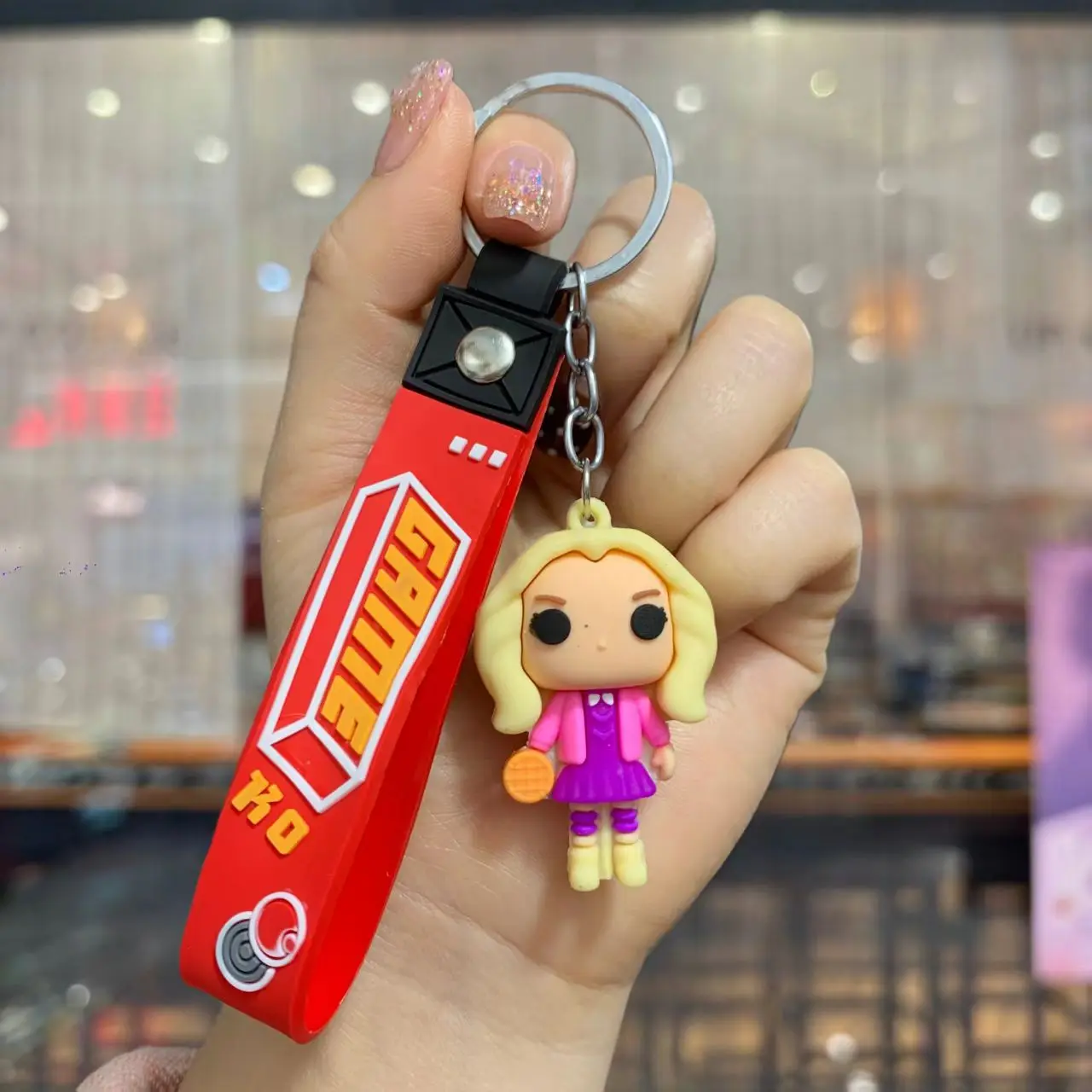 1 قطعة للأشياء الغريبة ‌   سلسلة المفاتيح ديموجورجون داستن بارب ستيف روبن الفينيل الشكل جيب الأشياء نموذج اللعب