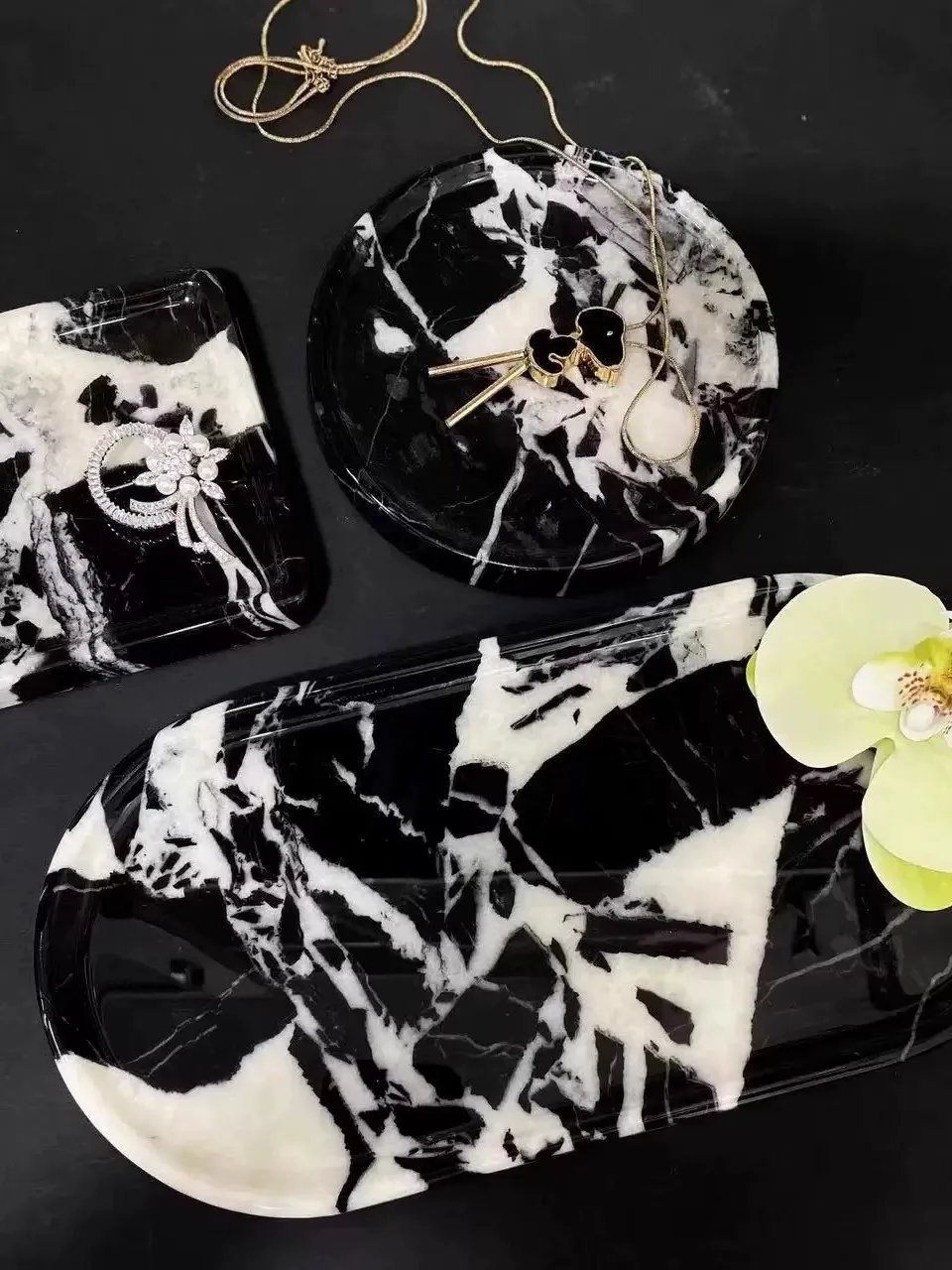 

Поддон из натурального мрамора для домашнего использования, гостиной, настольного украшения, фруктовый поднос для ювелирных изделий, украшения, поднос для хранения парфюмерии в ванной комнате