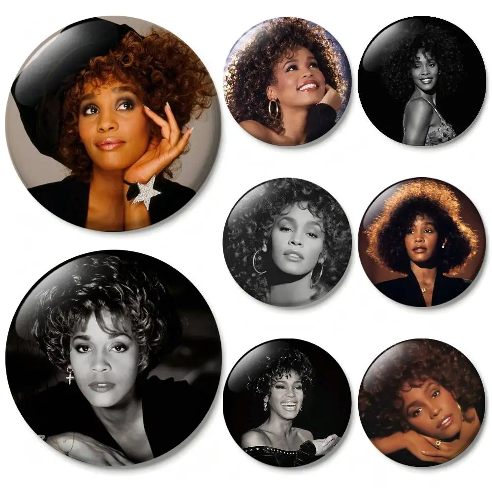 Singer W-Whitney H-Houston Laser Badge Applicable For Backpack Clothes Hats Decor Creative Accessories