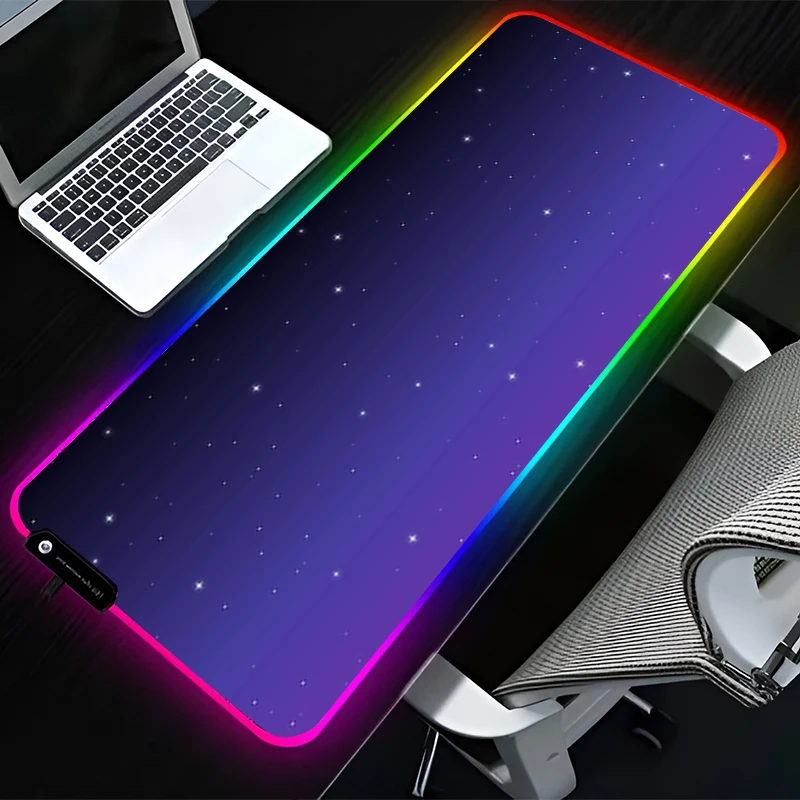 Alfombrilla de ratón LED RGB, alfombrilla de goma para ratón, alfombrilla extendida, accesorios para PC, alfombrilla de escritorio, alfombrillas antideslizantes para juegos, alfombrilla para teclado de oficina S-stardew Valley