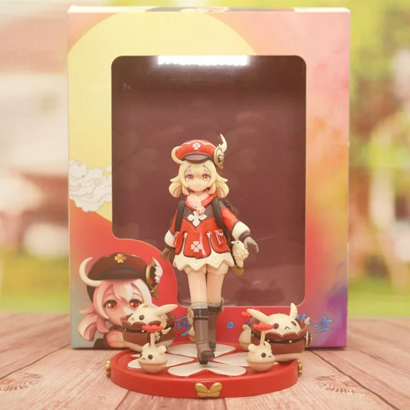 15CM Genshin Impact Game Peripheral Anime Figures Klee Cute Doll Standing Posture Hand-made PVC Model with Box Decoration Crafts