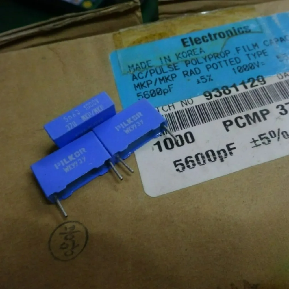 

10pcs/lot MKP378 0.0056uf 1000V 5.6nF 5600pF 5N6 562 J Brand New 15mm Film Capacitor PCMP37872562