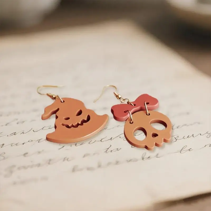 Pumpkin Specter Earring Crafting Molds Unique Designs Silicone Texture Handmade Pendant Mold for Halloween Jewelry Making
