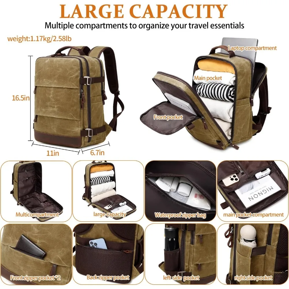 Travel Backpack for Men - Carr - Canvas Backpack Casual 评论和价格