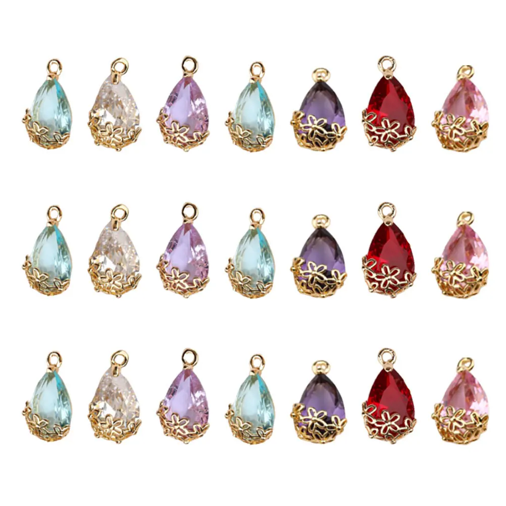 

21Pcs Zircon Pendant Watermelon Style DIY Necklace Bracelet Jewelry Making Charm Set Zircon Pendant Fashion Pendants