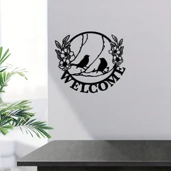 1pcs, Metal Wall Art / Housewarming Gift / Home Decor / Metal Wall Decoration / Welcome Sign - Floral Decorative Wall Hanging