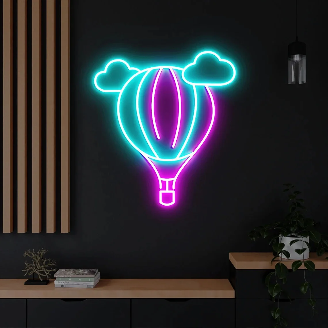 Hot Air Balloon Neon Sign Hot Air Balloon Bedroom Neon Sign Nursery Room Wall Art Decor Neon Sign