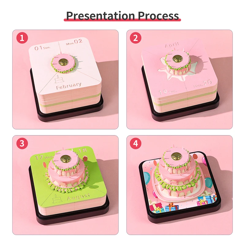 

Time Piece Calendar 2026 – LED Desk Calendar With 3D Paper Art, Tear-off Memo Pad – Christmas Gift