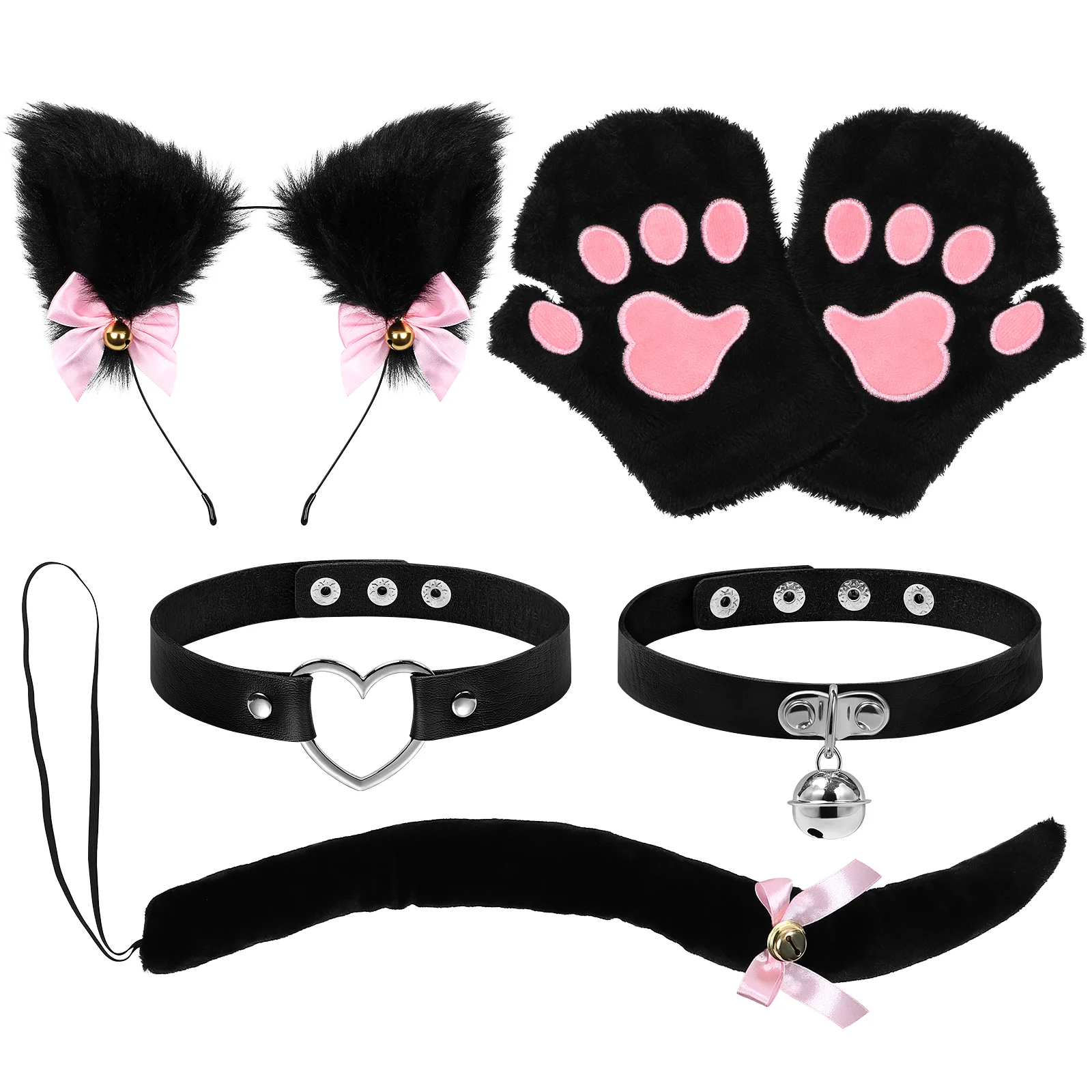 ヘッドバンドセットオオカミキツネヘッドバンド耳コスプレアクセサリーフェイクファー猫毛深い女性